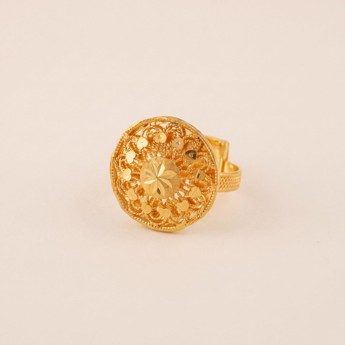 Traditional Ring (D39), 925 silver 24K gold plated