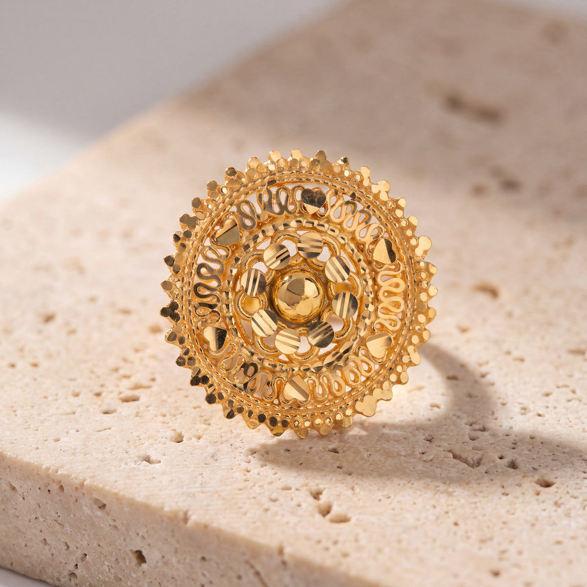 Traditional Ring (D42) on travertine
