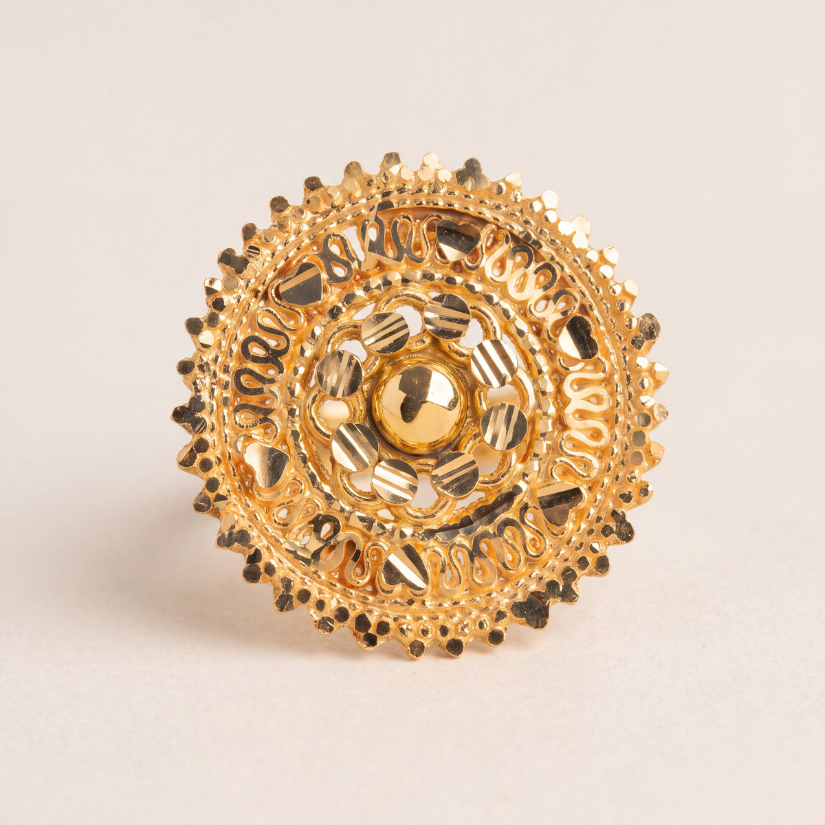 Traditional Ring (D42), 925 silver 24K gold plated