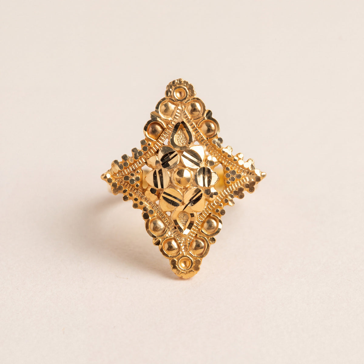 Traditional Ring (D63), 925 silver 24K gold plated