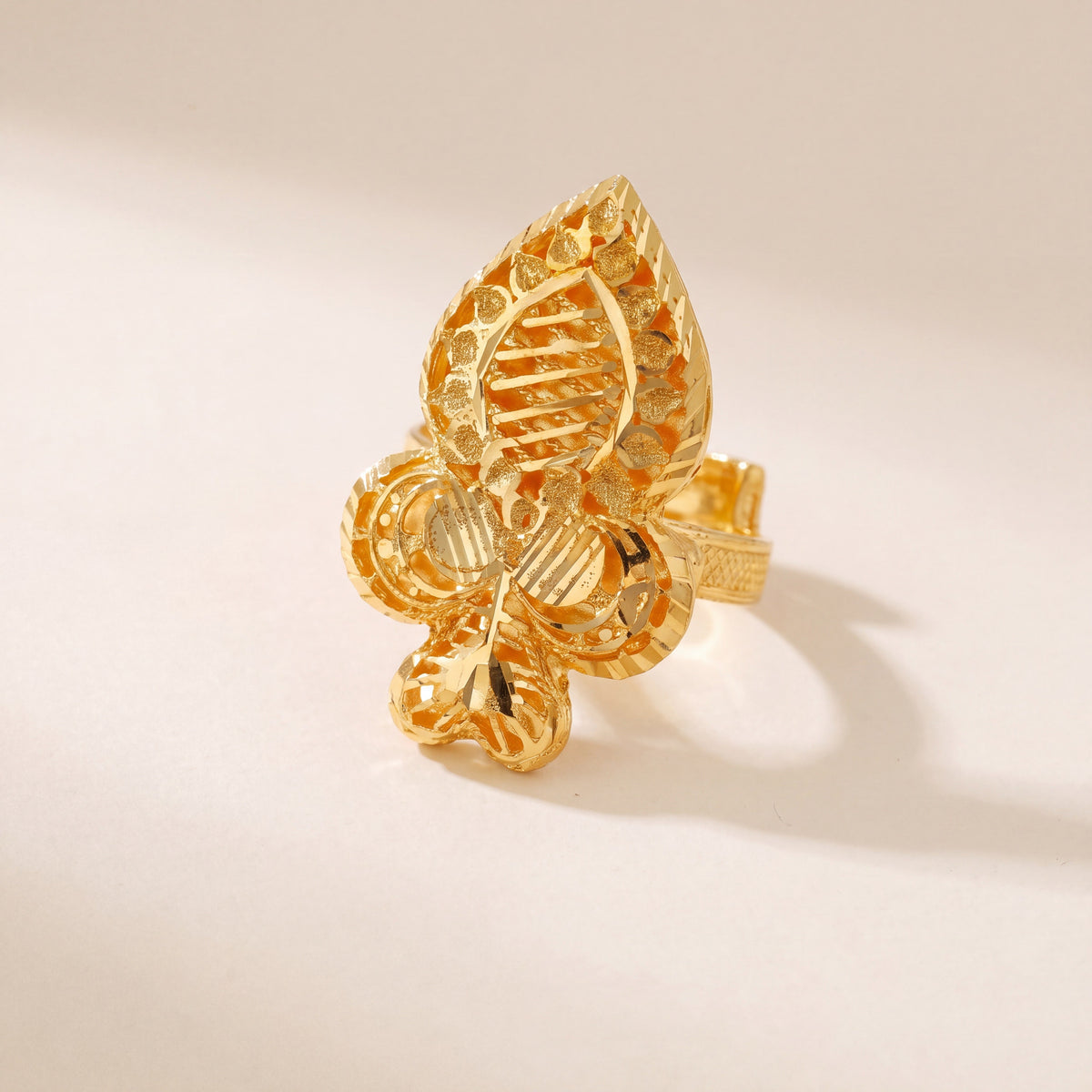 Traditional Ring (D66), 925 silver 24K gold plated