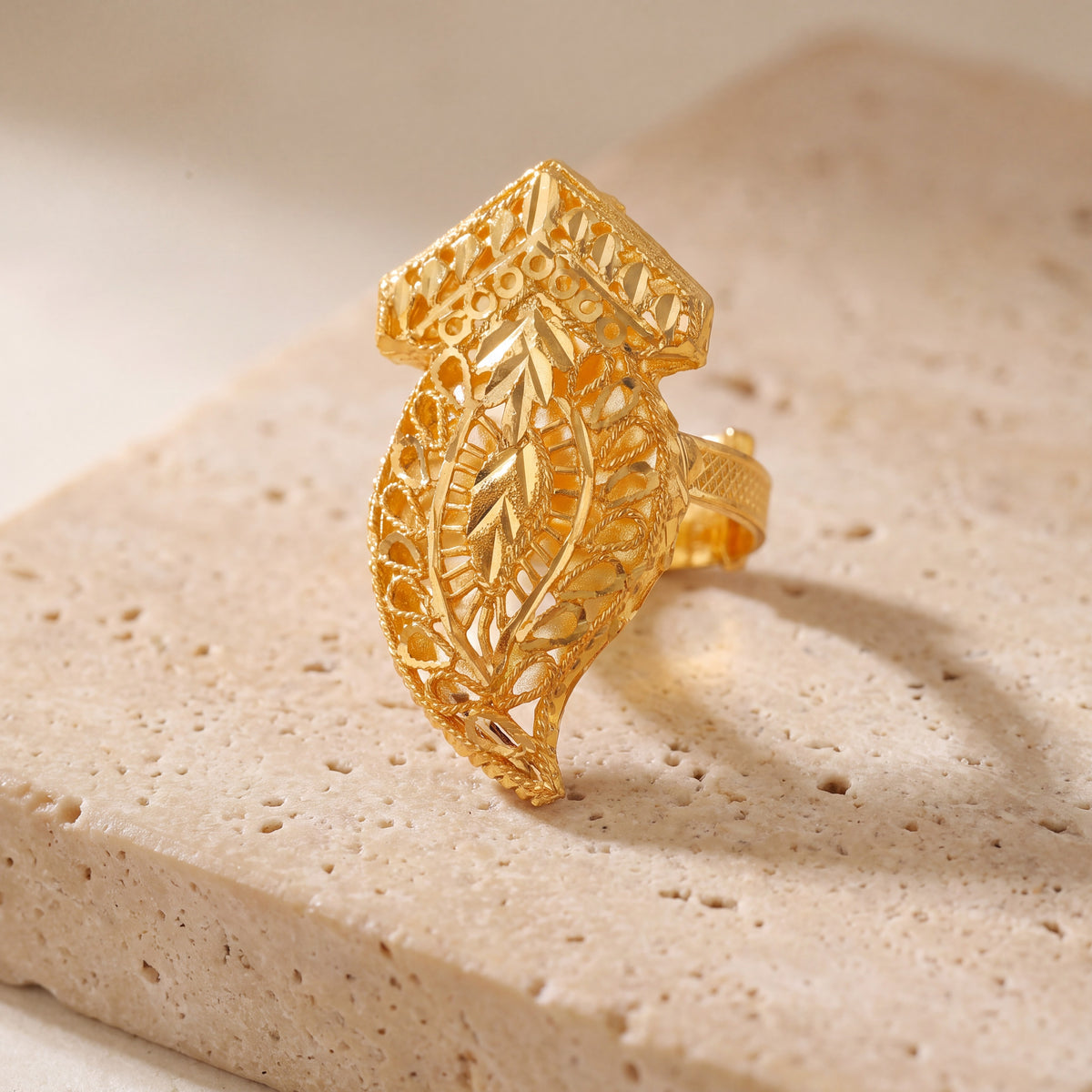Traditional Ring (D69) on travertine