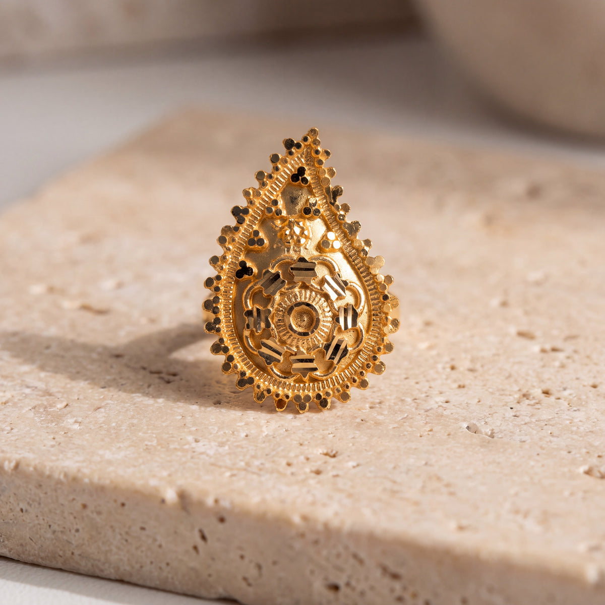 Traditional Ring (D79) on travertine