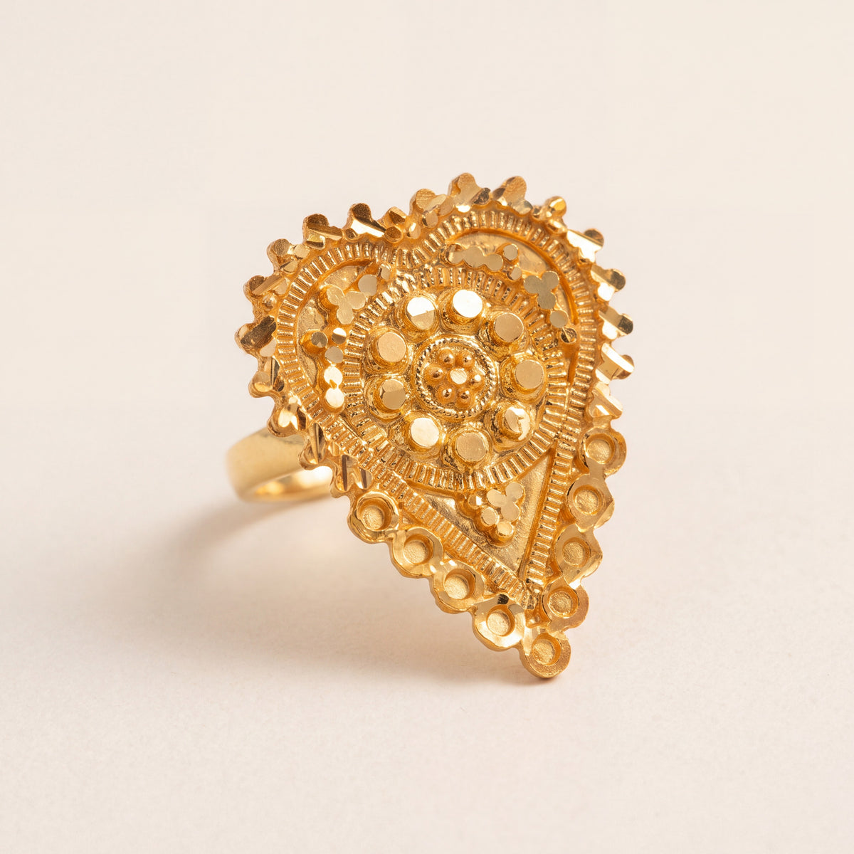 Traditional Ring (D9), 925 silver 24K gold plated