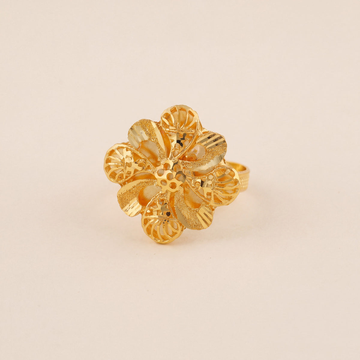 Traditional Ring (D90), 925 silver 24K gold plated