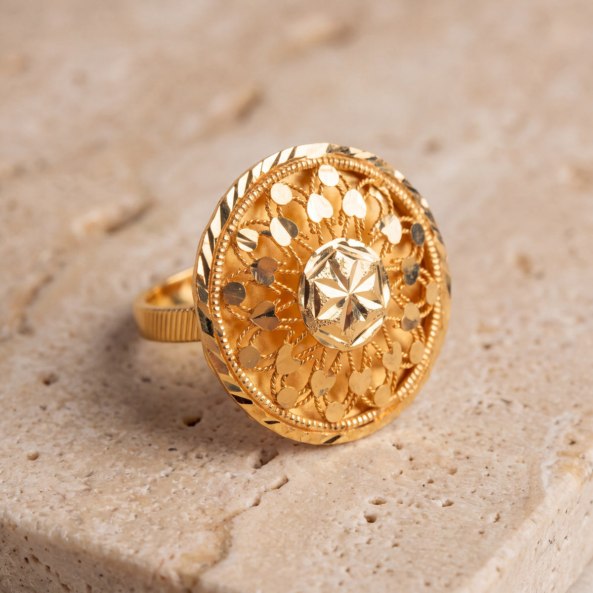 Traditional Ring (D91) on travertine
