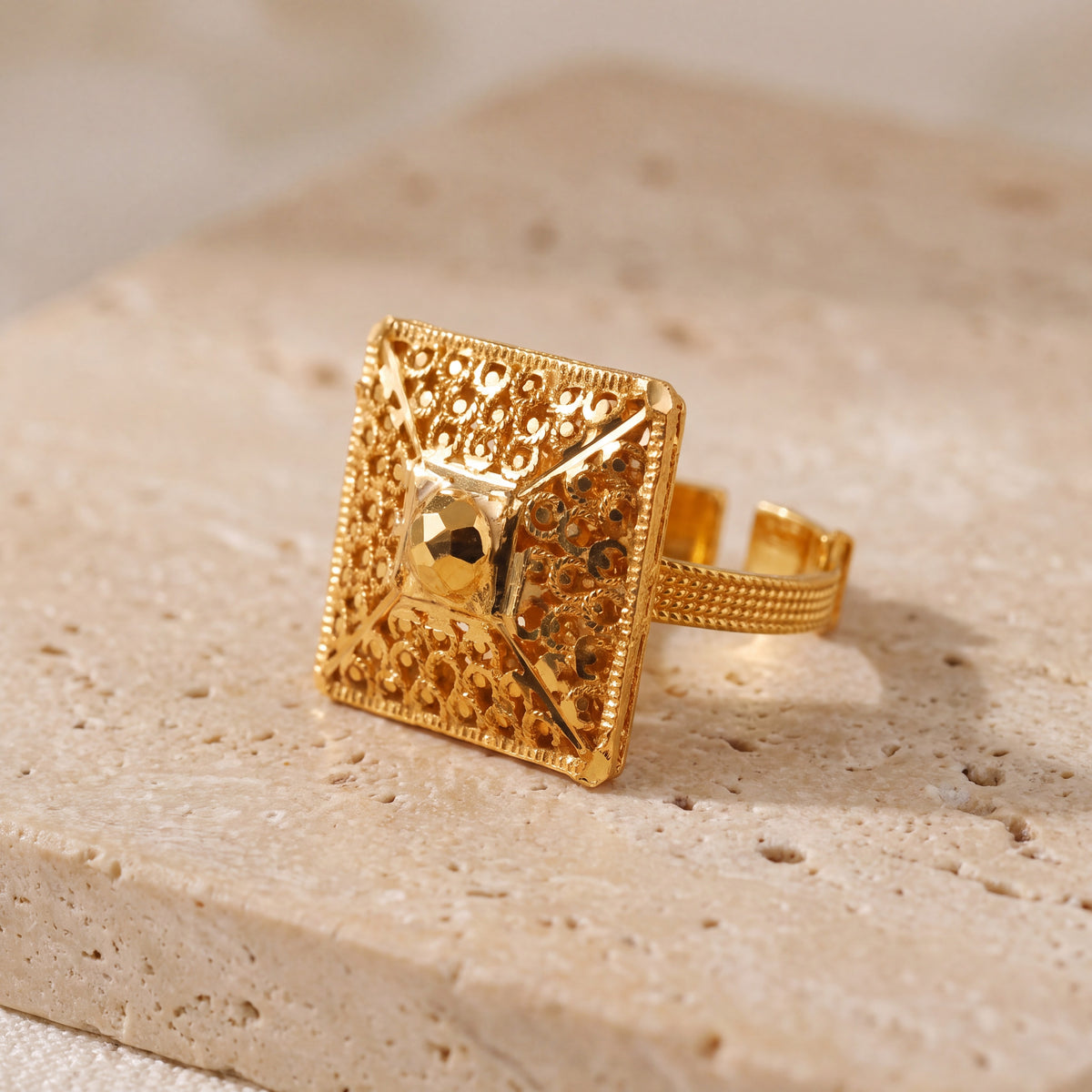 Traditional Ring (D96) on travertine