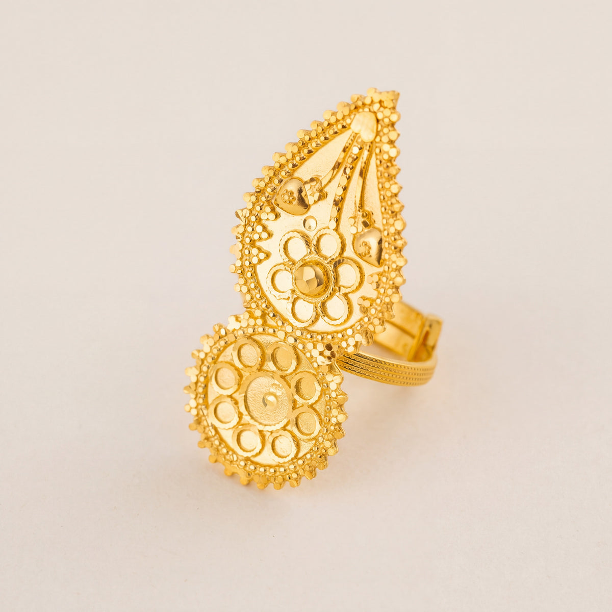 Traditional Shawahid Ring (D2), 925 silver 24K gold plated