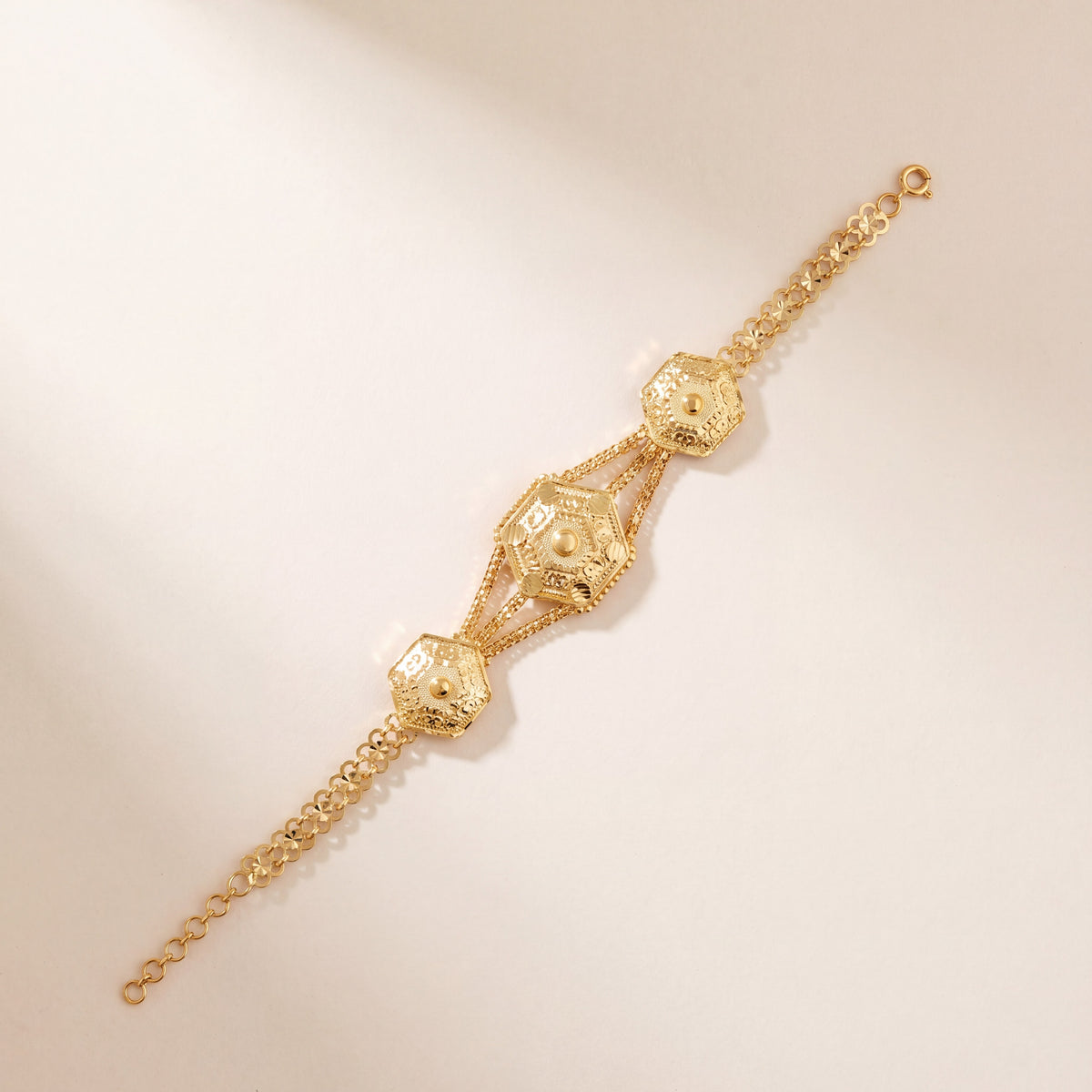 Traditional Stamp Bracelet (D1), 925 silver 24K gold plated