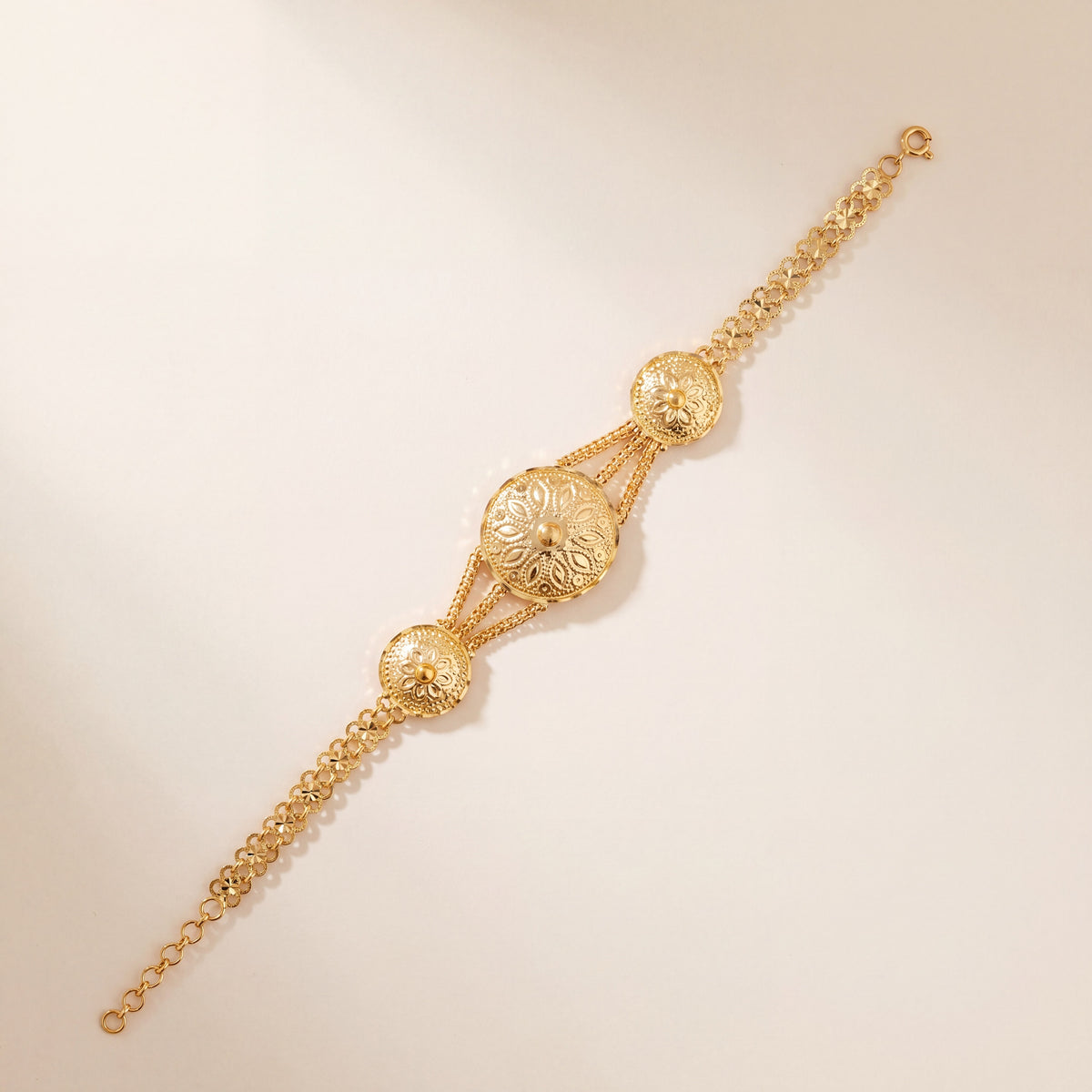 Traditional Stamp Bracelet (D10), 925 silver 24K gold plated