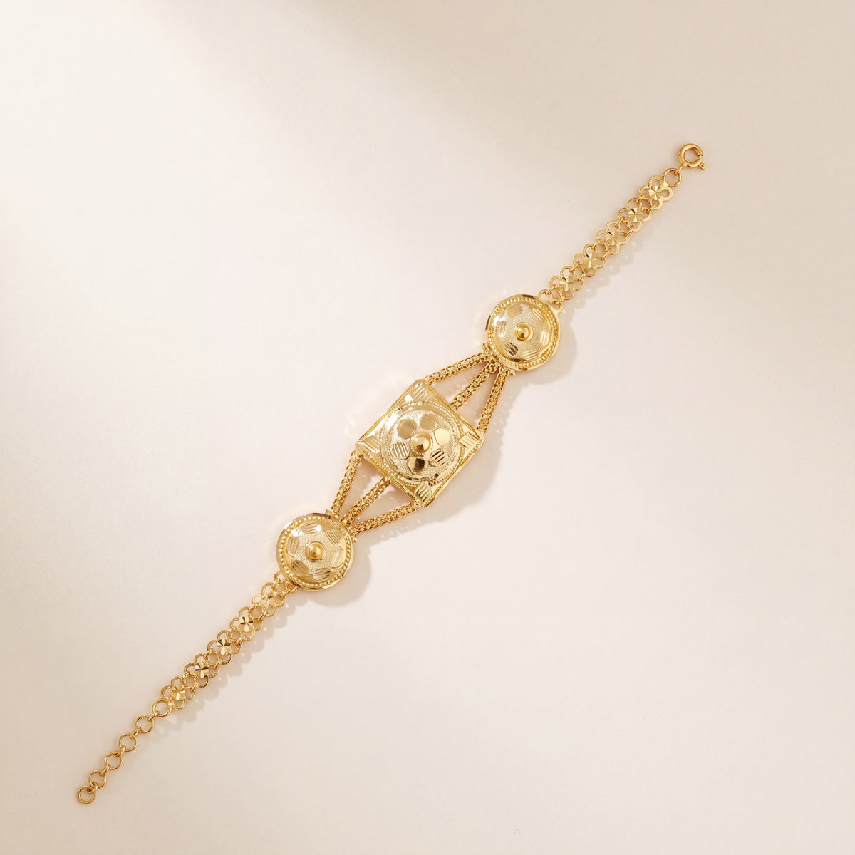 Traditional Stamp Bracelet (D11), 925 silver 24K gold plated