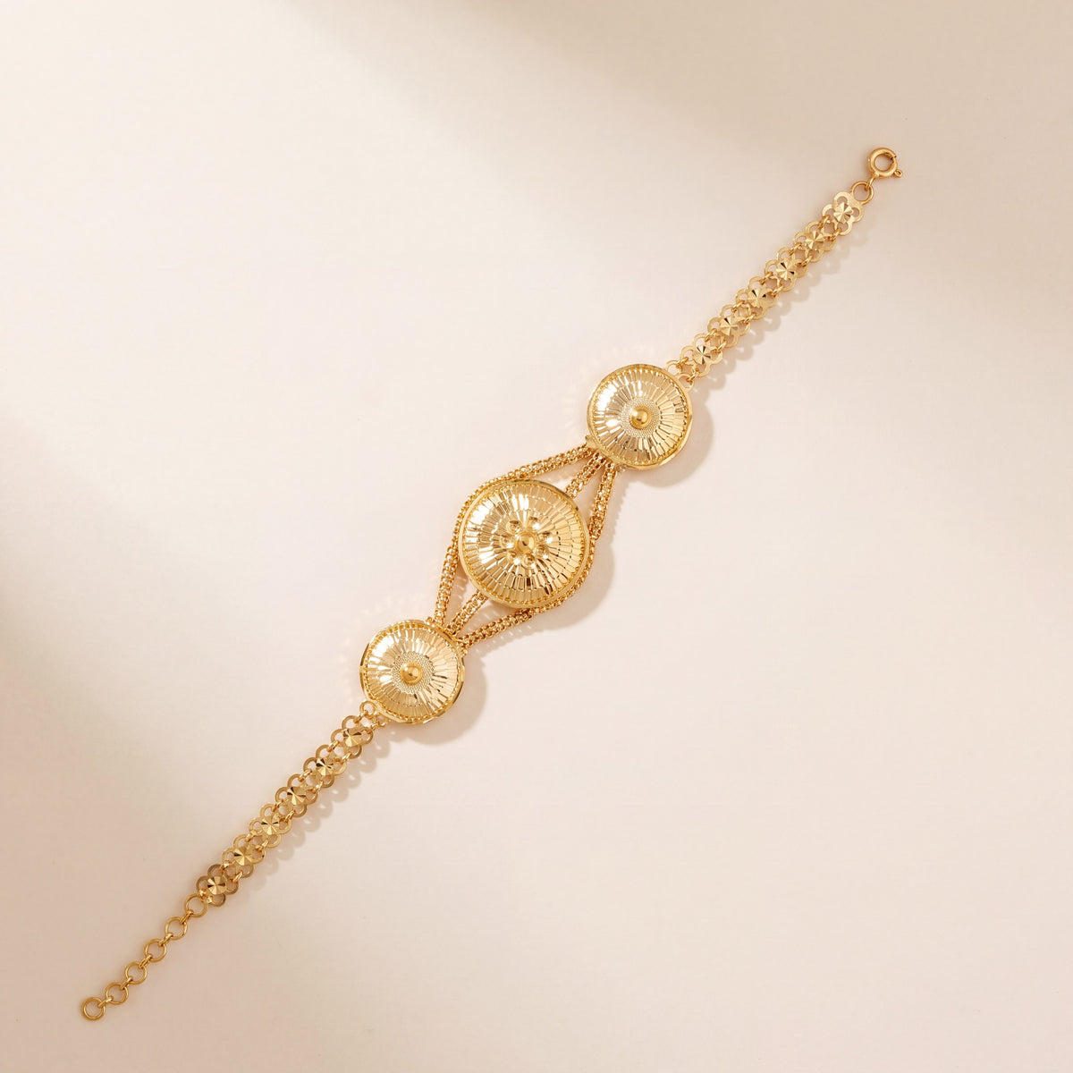 Traditional Stamp Bracelet (D5), 925 silver 24K gold plated