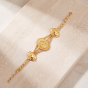 Traditional Stamp Bracelet (D6) on travertine