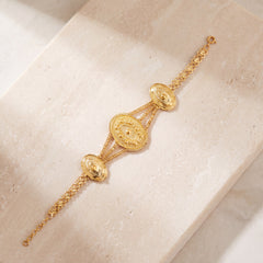 Traditional Stamp Bracelet (D6) on travertine