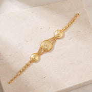 Traditional Stamp Bracelet (D8) on travertine