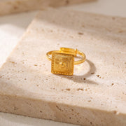 Traditional Stamp Ring (D1) on travertine