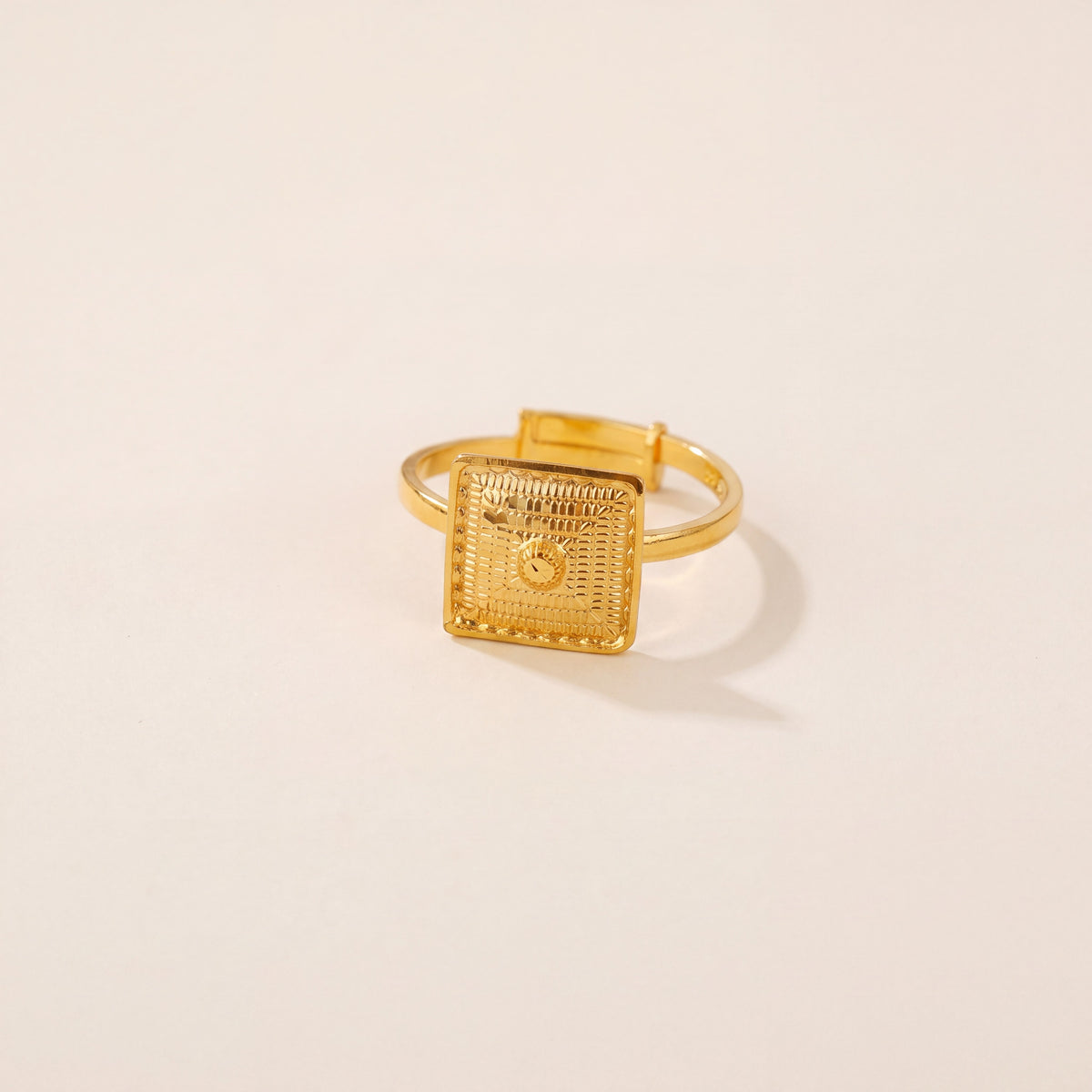 Traditional Stamp Ring (D1), 925 silver 24K gold plated