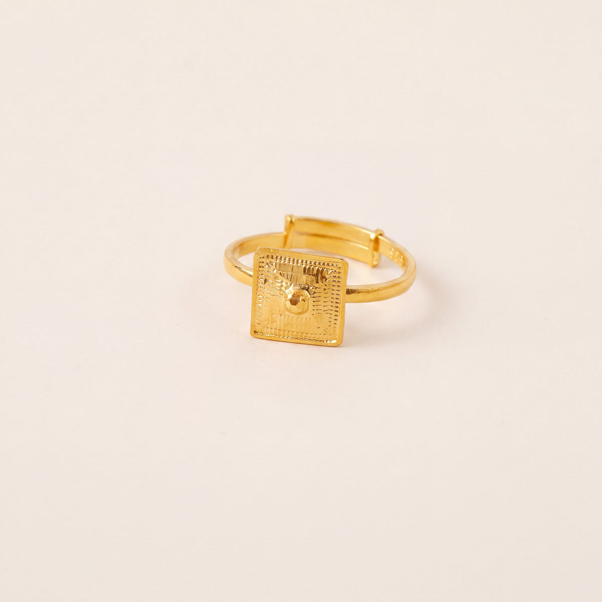 Traditional Stamp Ring (D10), 925 silver 24K gold plated