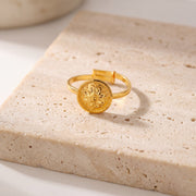 Traditional Stamp Ring (D11) on travertine