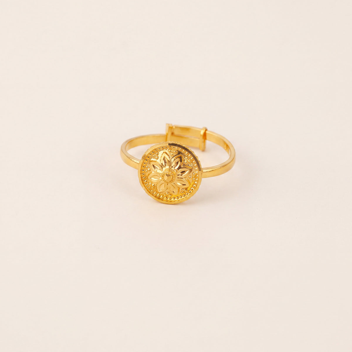 Traditional Stamp Ring (D11), 925 silver 24K gold plated
