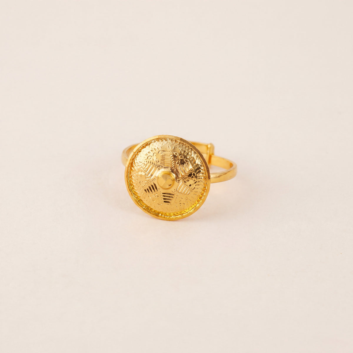 Traditional Stamp Ring (D2), 925 silver 24K gold plated