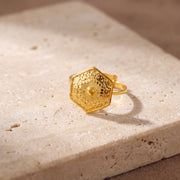 Traditional Stamp Ring (D3) on travertine