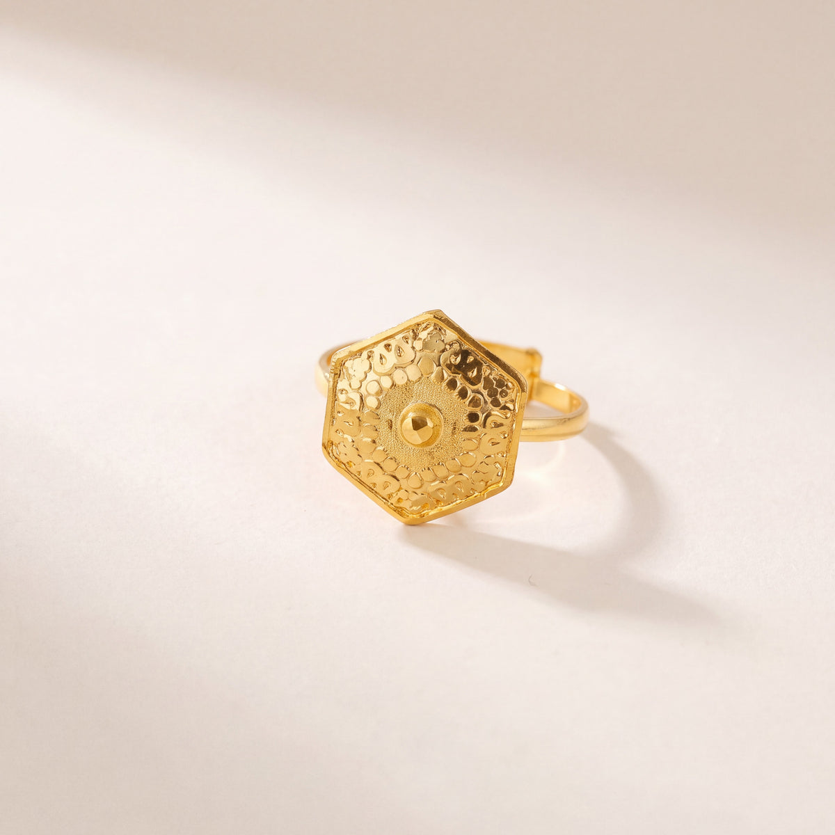 Traditional Stamp Ring (D3), 925 silver 24K gold plated