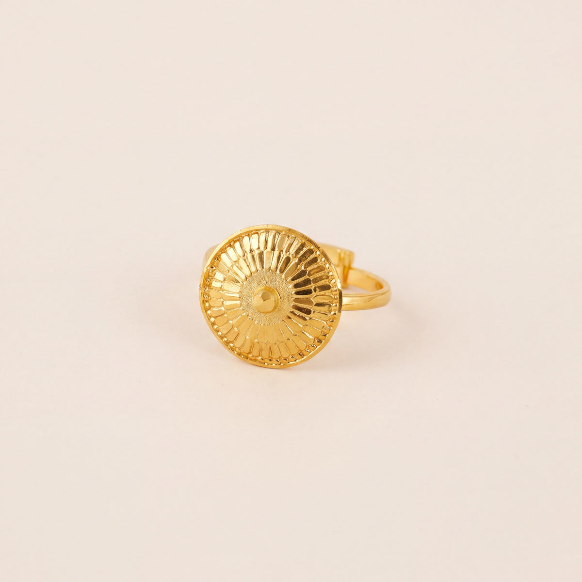 Traditional Stamp Ring (D4), 925 silver 24K gold plated