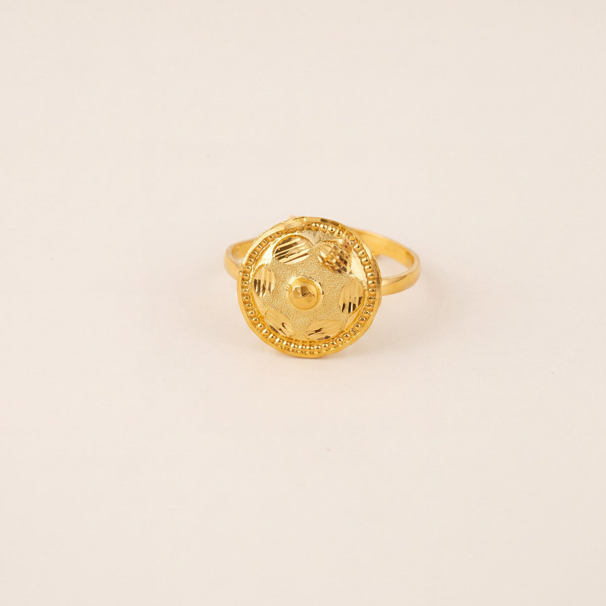 Traditional Stamp Ring (D7), 925 silver 24K gold plated