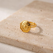 Traditional Stamp Ring (D8) on travertine