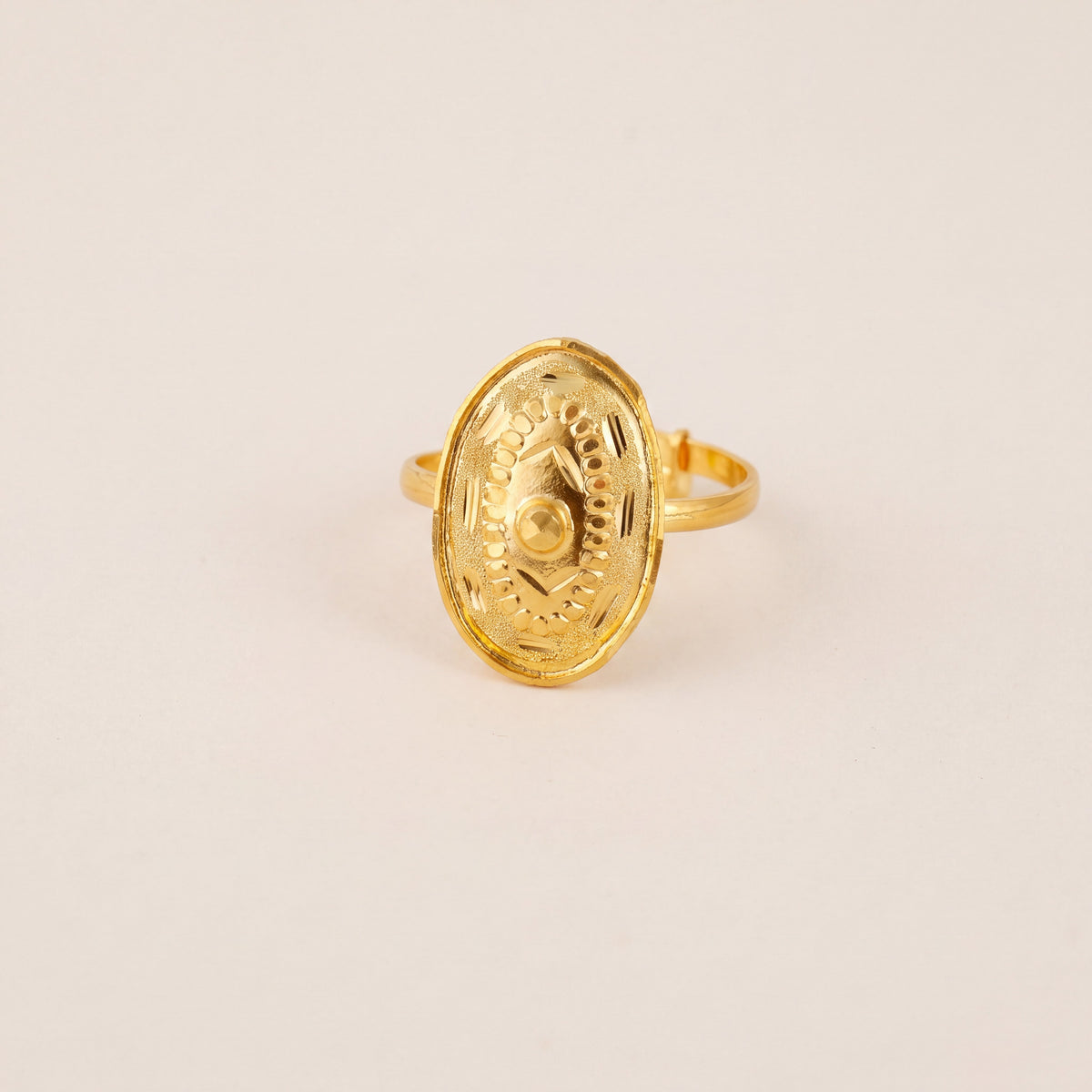 Traditional Stamp Ring (D9), 925 silver 24K gold plated
