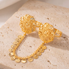 Twin Ring Chain (D16) on travertine