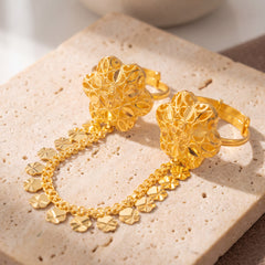 Twin Ring Chain (D26) on travertine