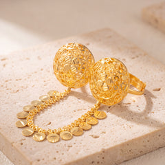 Twin Ring Chain (D29) on travertine