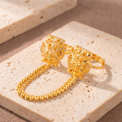 Twin Ring Chain (D31) on travertine