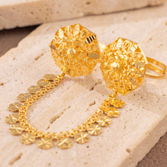 Twin Ring Chain (D37) on travertine