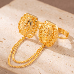 Twin Ring Chain (D42) on travertine