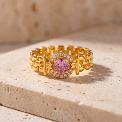 Watch Ring (Light Rose) on travertine