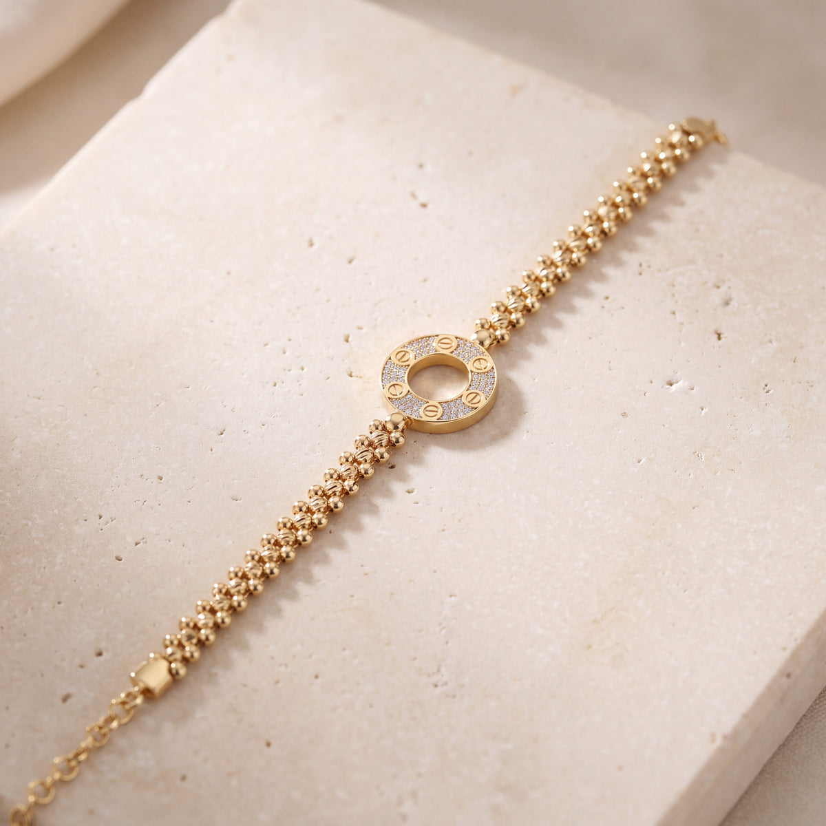 Zircon Bracelet (D40) on travertine