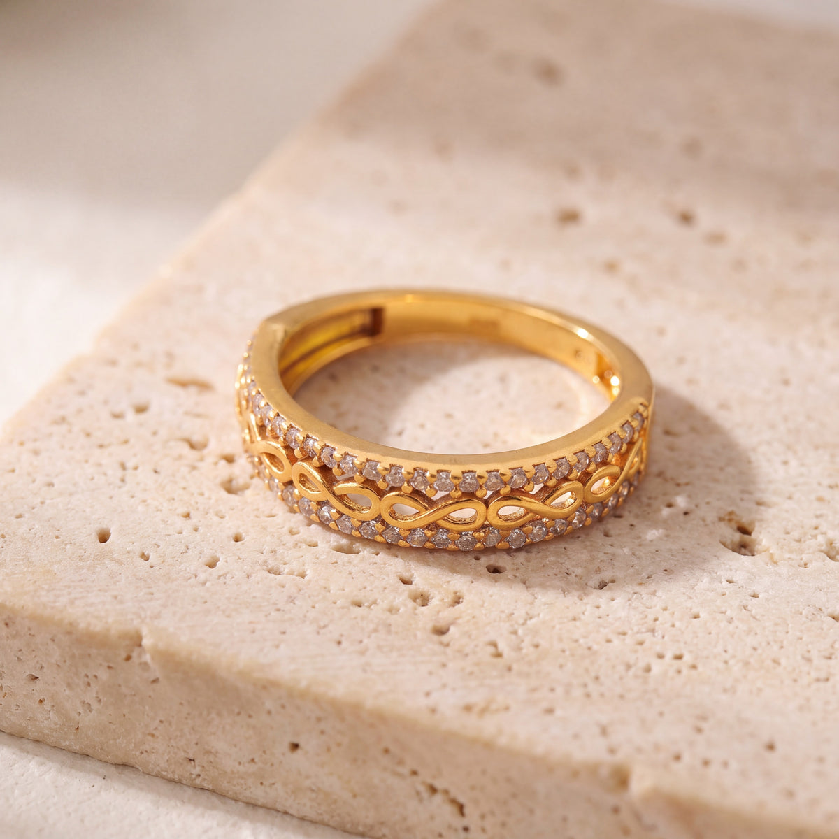 Zircon Ring (D23) on travertine