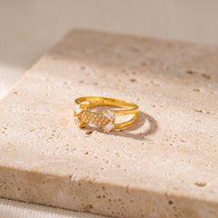 Zircon Ring (D31) on travertine